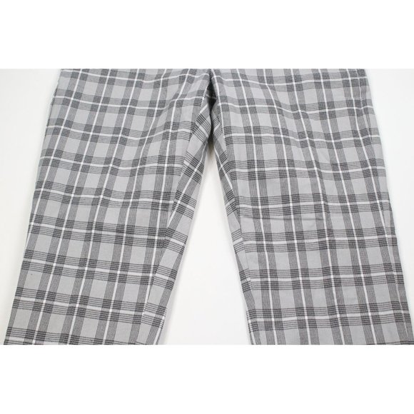 Vintage Dickies Mens 38x32 Spell Out Wide Leg Mechanic Work Pants Gray Plaid - Picture 3 of 11
